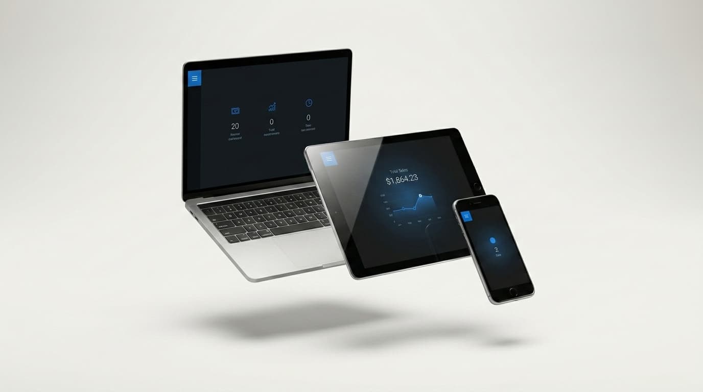 Dashboard across laptop, tablet and phone